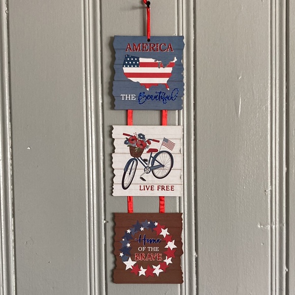 NWT Triple Wall Sign America The Beautiful Live Free & Home of the Brave 🇺🇸 - Picture 1 of 11